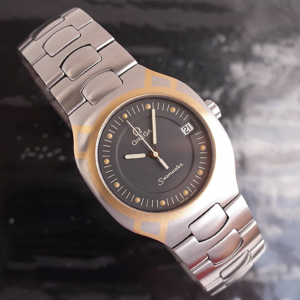 オメガ シーマスター ポラリス デイト コンビ SS/YG 31mm 亀 デッド