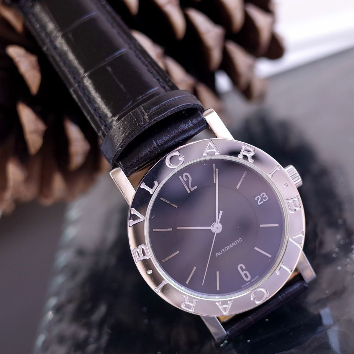 BVLGARI ブルガリブルガリ BB33SL デイト 自動巻 AUTO 新品革ベルト