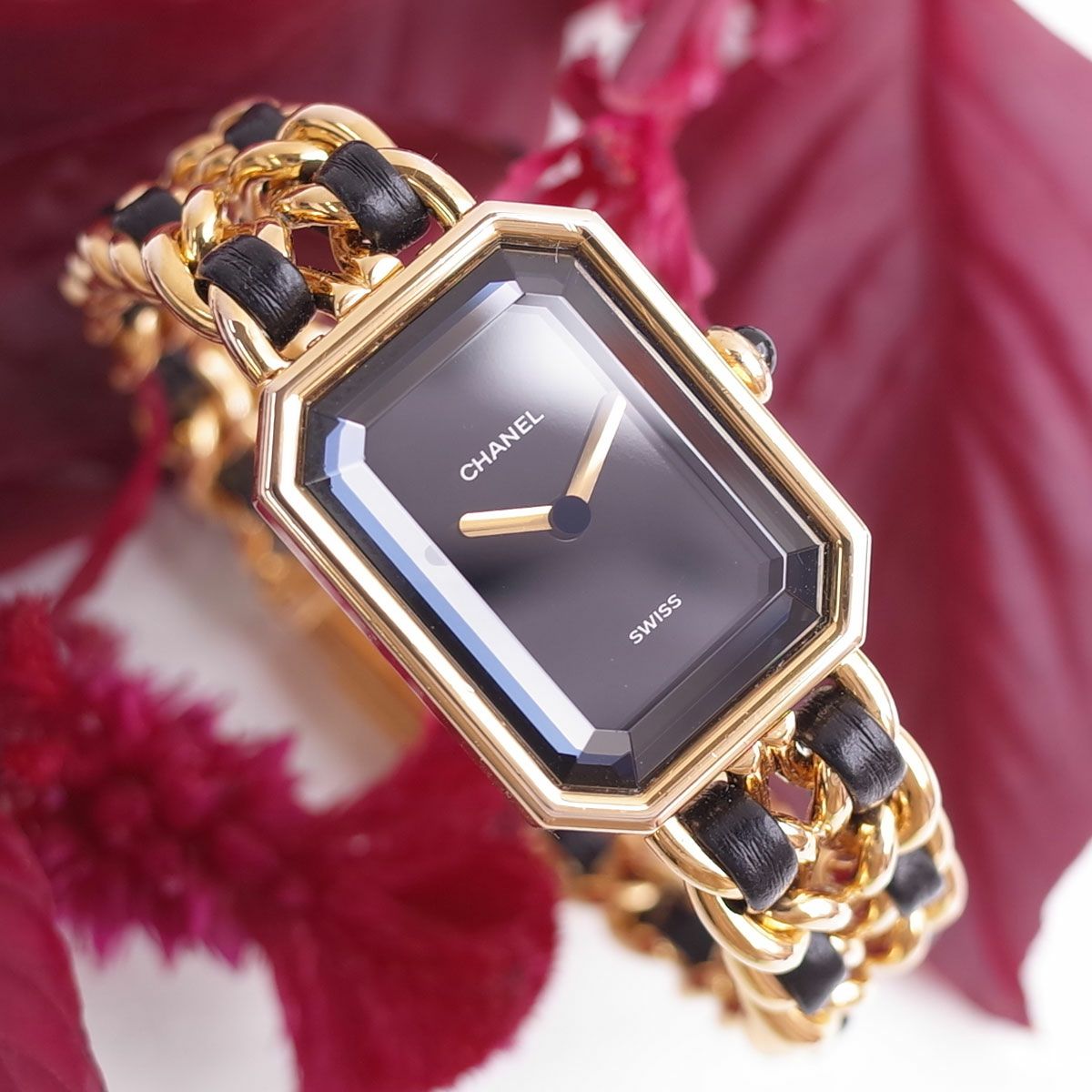 シャネル CHANEL プルミエール Mサイズ ブラック ゴールド H0001 GP