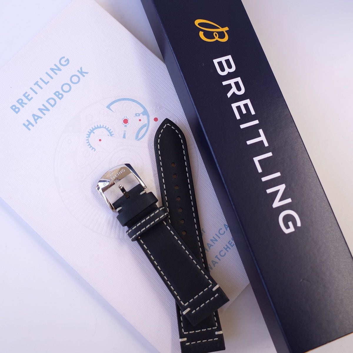 純正BREITLING レザーベルト 22-18mm 534X ブライトリング ドラッカーカーフストラップ 22ミリ 534X 22-18