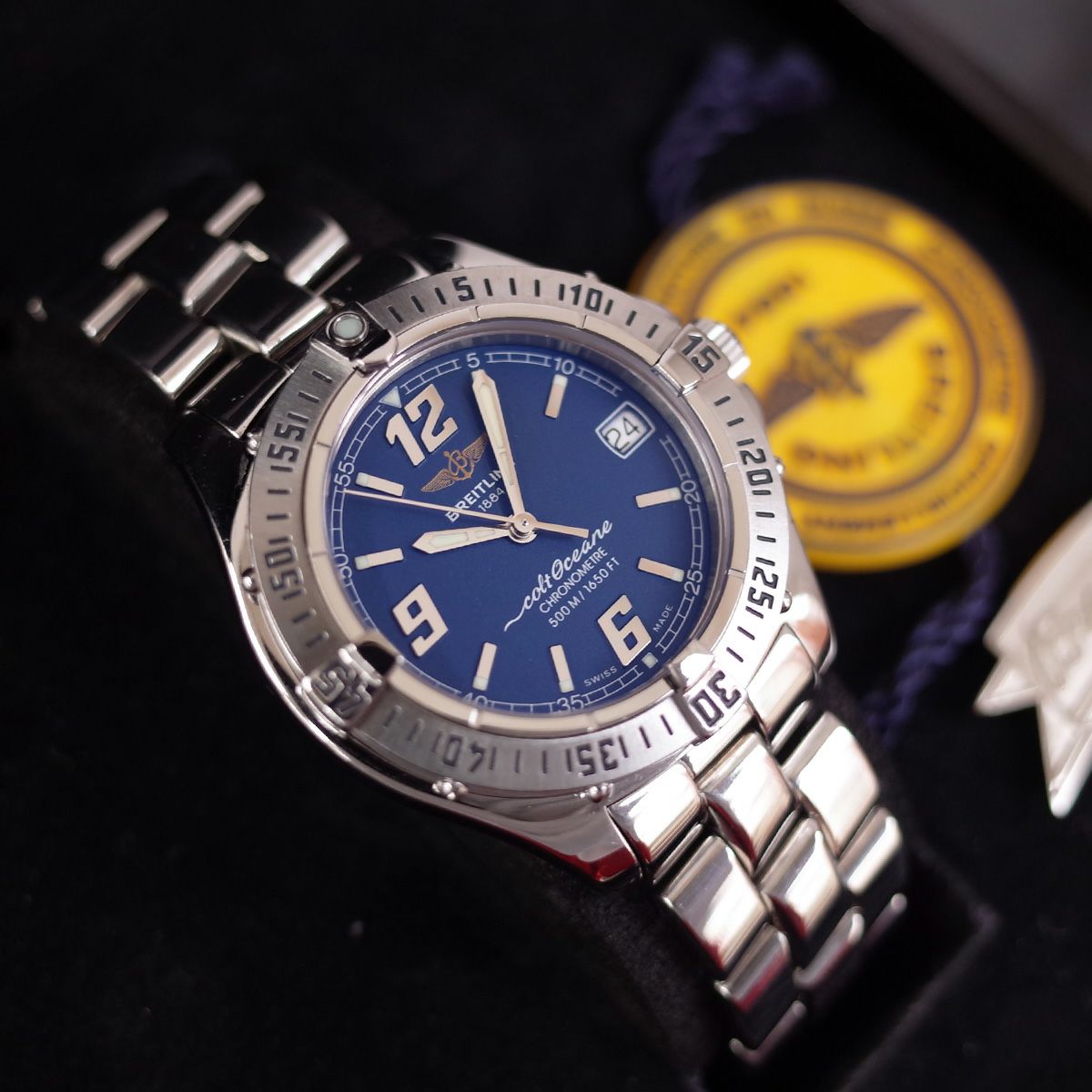 BREITLING コルトオーシャン 青　レディース 箱保付 BREITLING ブライトリング A57350 コルトオーシャン クォーツ