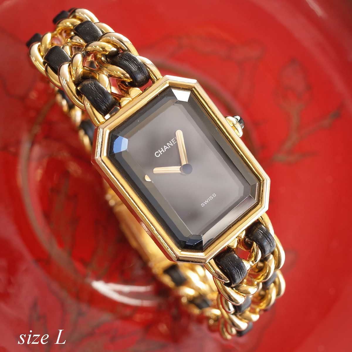 シャネル CHANEL プルミエール ブラック ゴールド H0001 Lサイズ GP