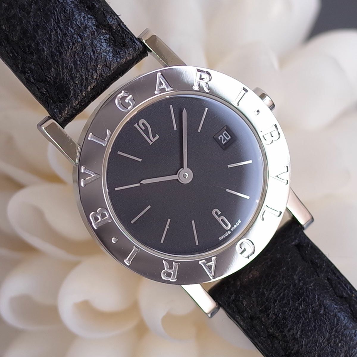 箱/保 BVLGARI ブルガリブルガリ BB26SLD SS 黒文字盤 デイト 純正尾錠