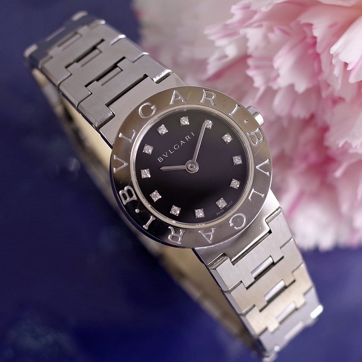 BVLGARI ブルガリブルガリ BB23SS ブラック 12PD ダイヤ ブレスレット