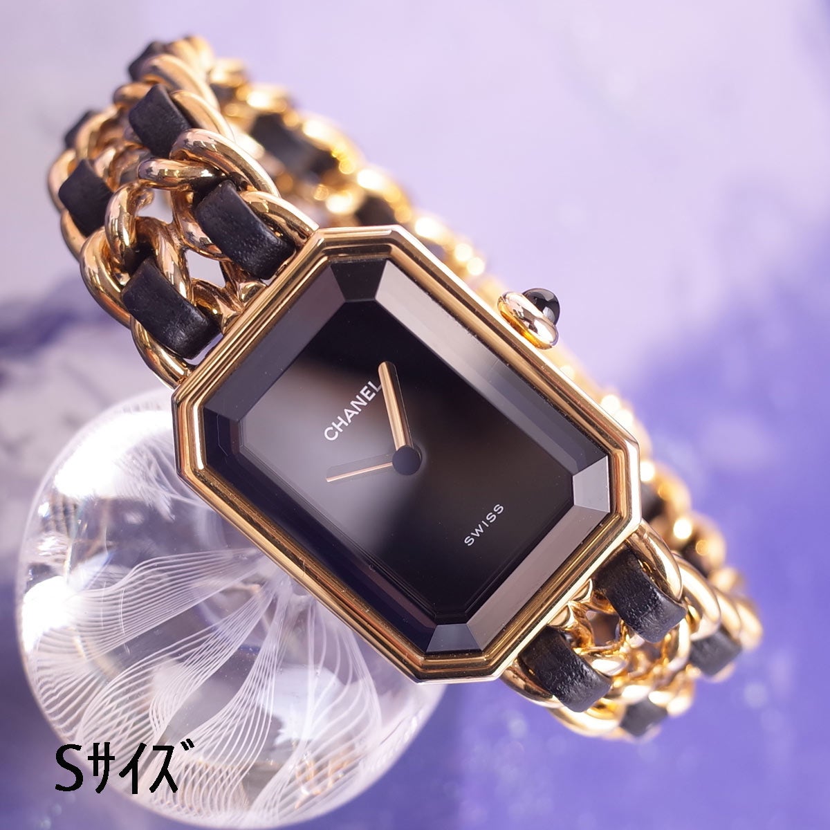 美品 シャネル CHANEL プルミエール ブラック ゴールド H0001 Sサイズ