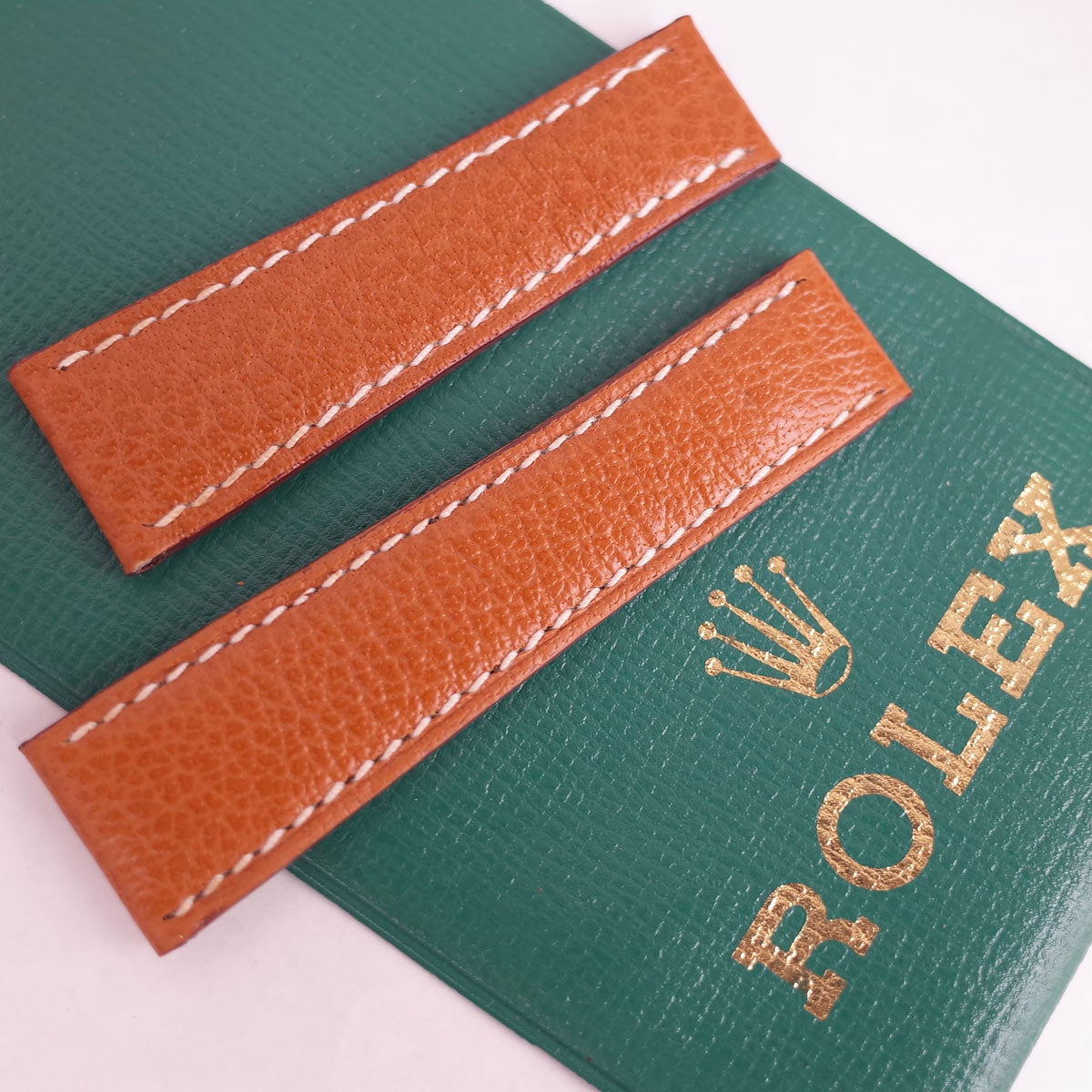 ROLEX ロレックス B9940 純正本革ベルト 茶 ステッチ ストラップ