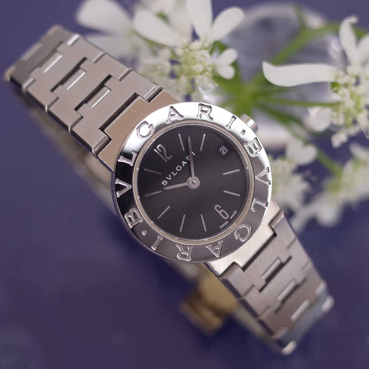 BVLGARI ブルガリブルガリ BB23SS ブラック デイト ブレスレット