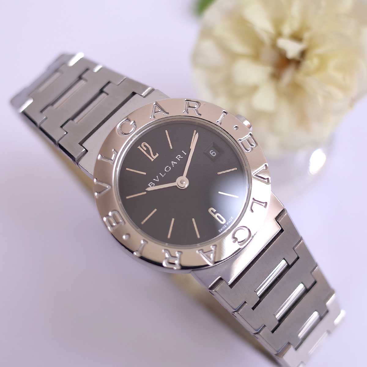 BVLGARI ブルガリブルガリ BB26SS ブラック デイト ブレスレット