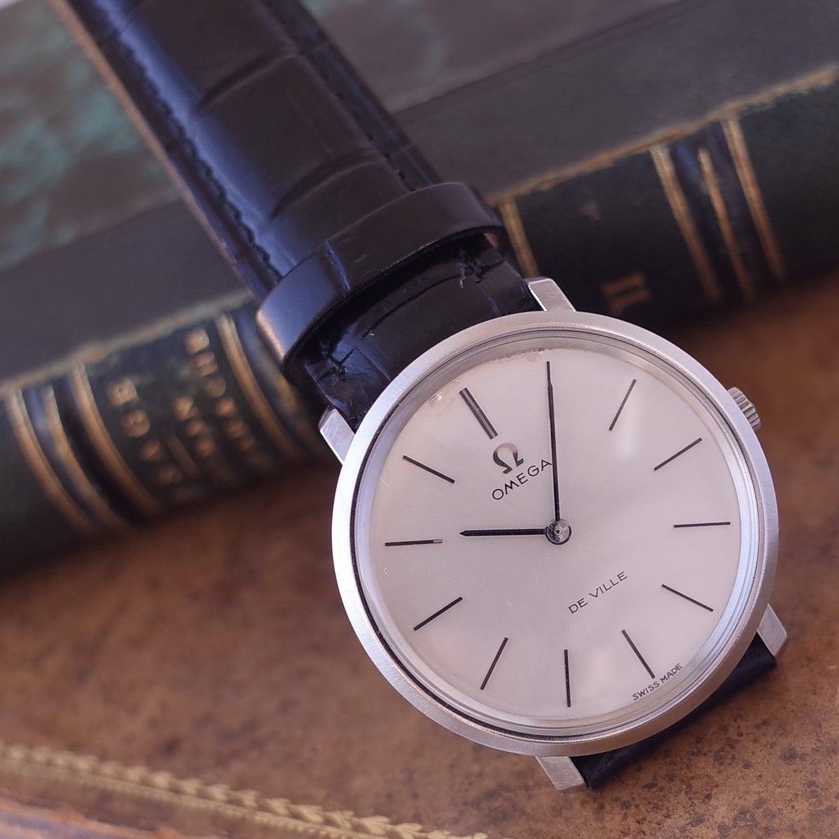 OMEGA DE VILLE 手巻き時計 本体 シンプル オメガ デビル ラウンド SS シルバー 1972年製 ヴィンテージ